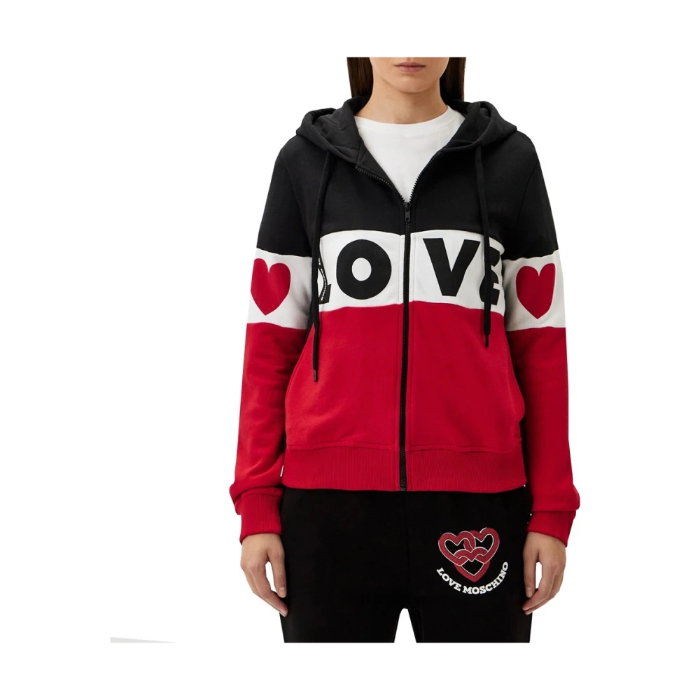 Moschino Katoenen Zip-Up Sweatshirt met Logo Multicolor Dames