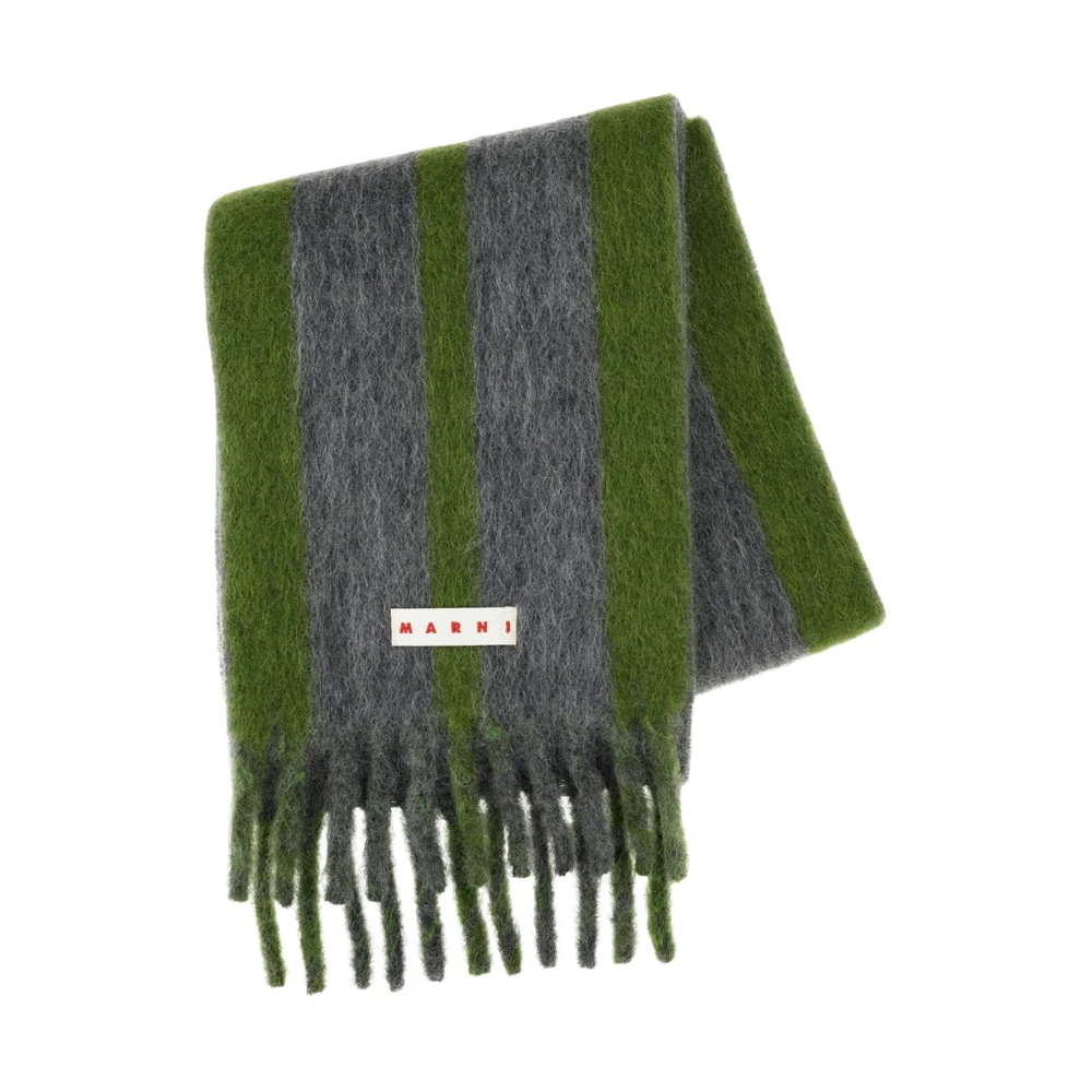 Marni Men's Multicolor Winter Scarves, One Size, Large Striped Wool Scarf