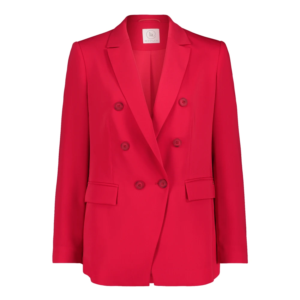 Betty & Co Elegante Business Blazer met Zakken Red Dames