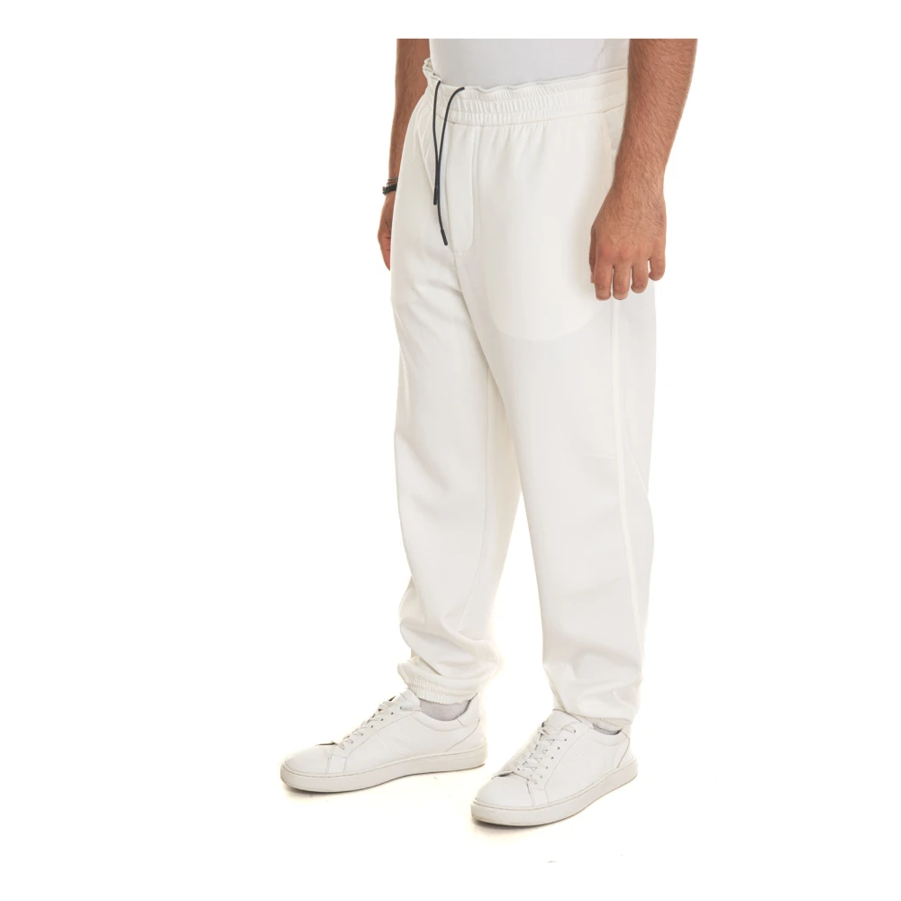 Emporio Armani Stretch Jogger Broek met Striktaille Beige Heren