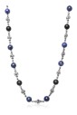 menand-39-s-silver-cross-chain-with-matte-onyx-and-blue-dumortierite