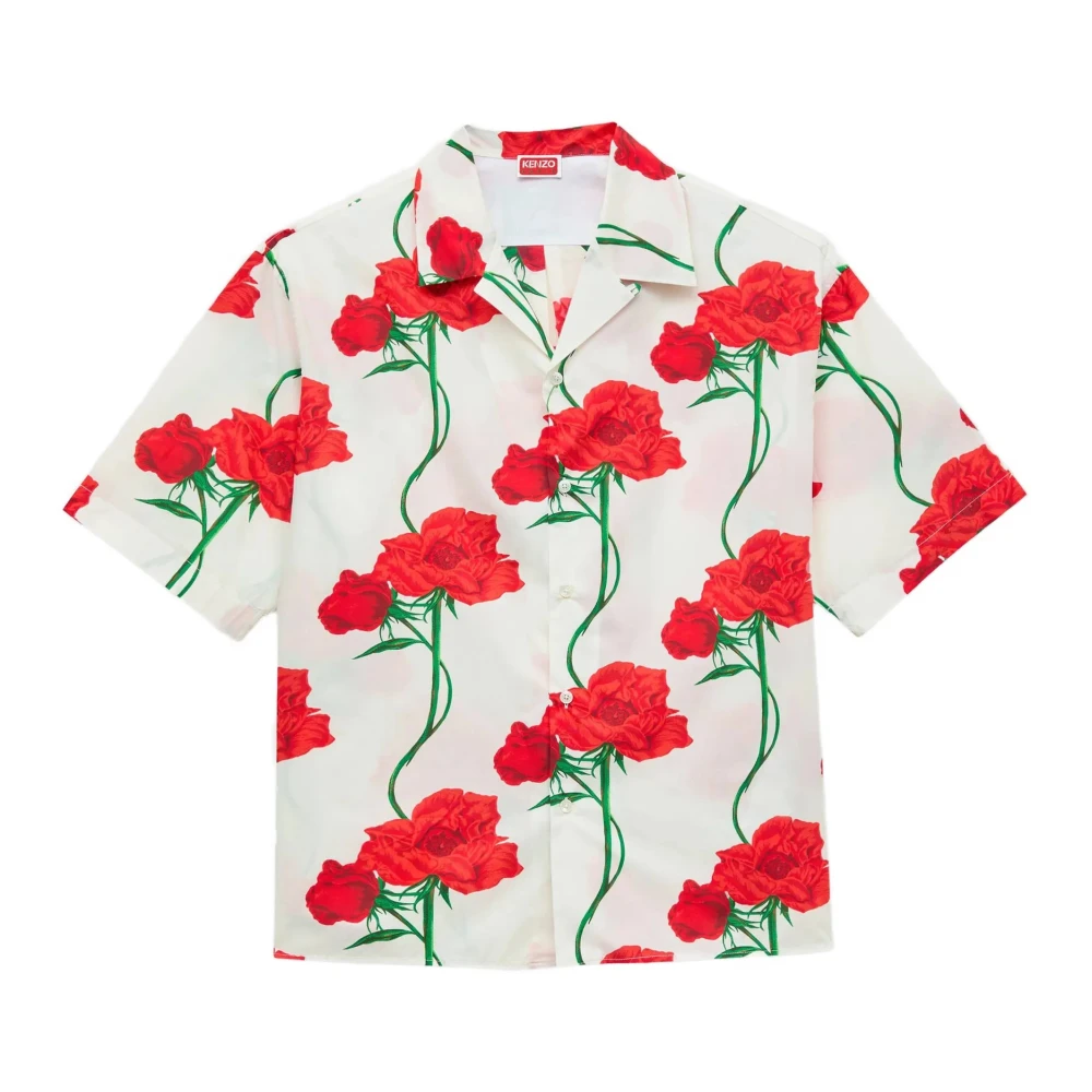Kenzo Herr Multicolor Skjortor L, Bomull, Archive Rose Kortärmad Hawaiiskjorta