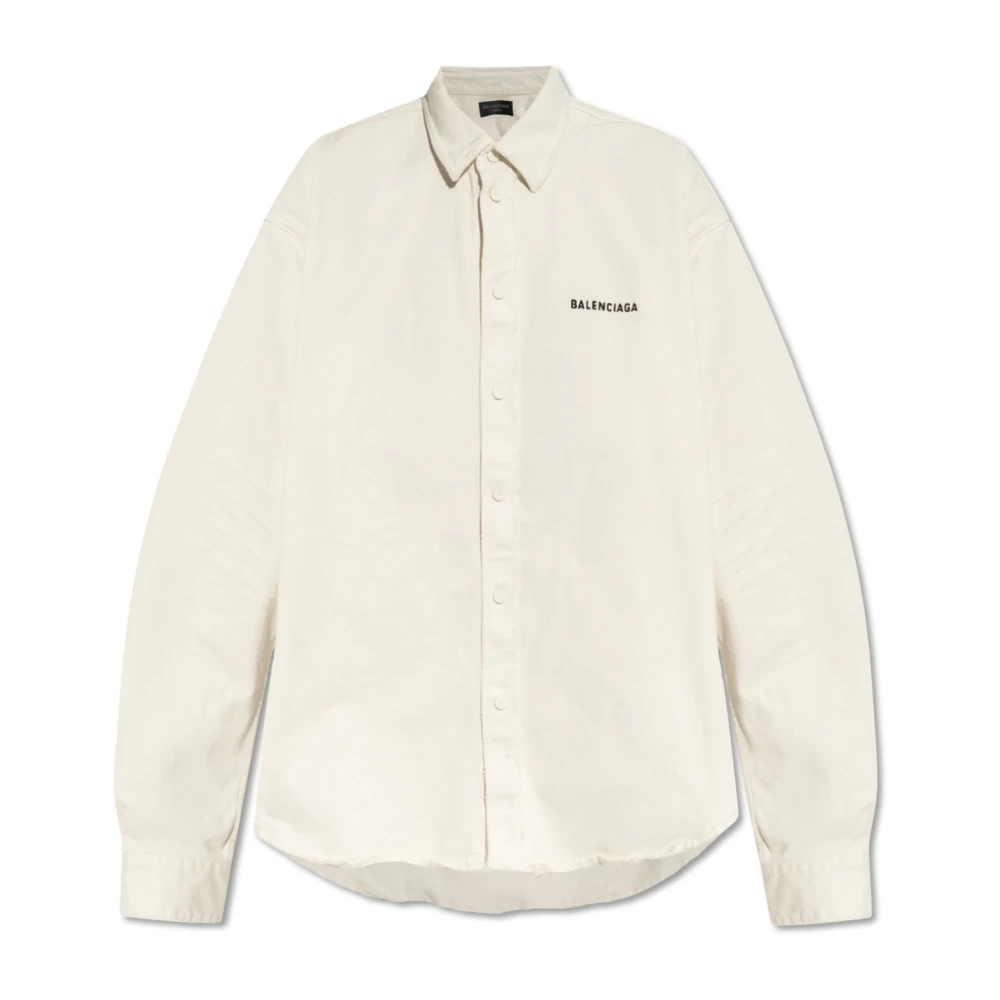 Balenciaga Shirt met logo Beige Dames