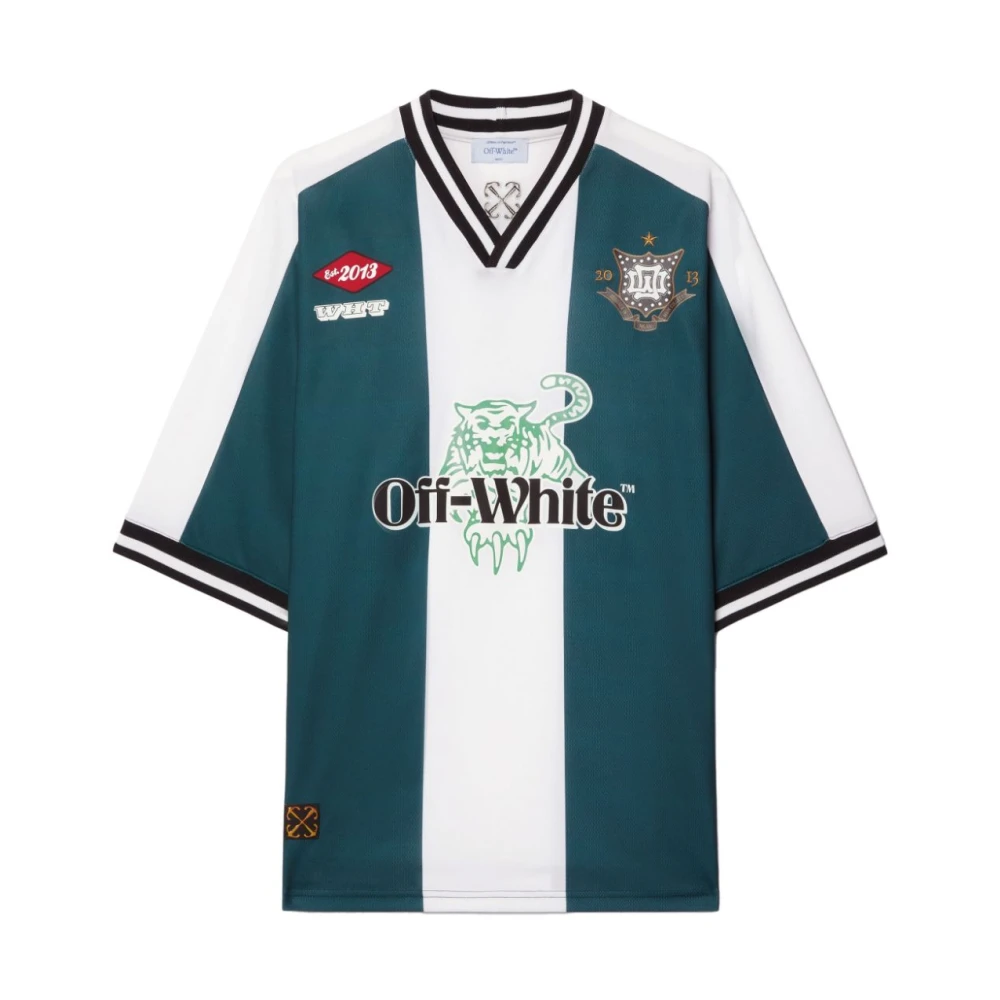 Off White Tiger 23 Voetbal T-shirt Groen Multicolor Heren