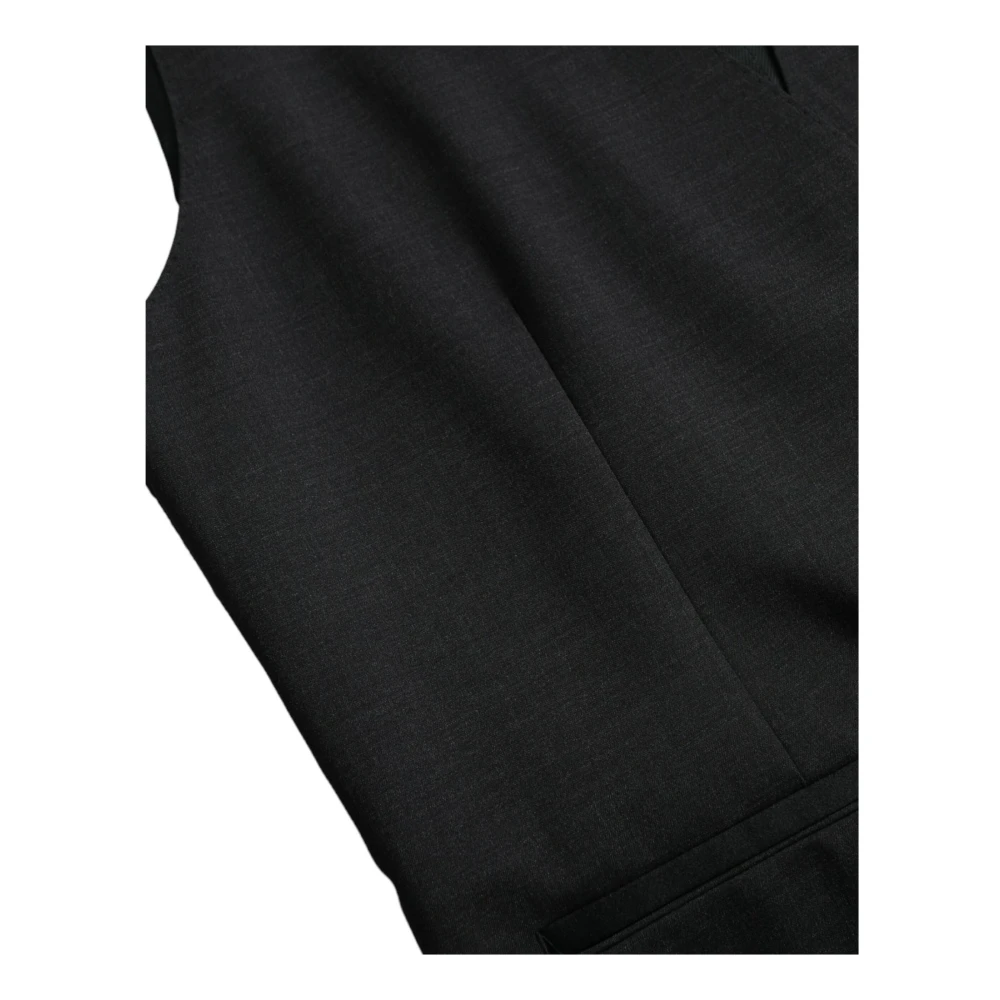 Dolce & Gabbana Zwarte Katoenen Vest Jurk Vest Black Heren