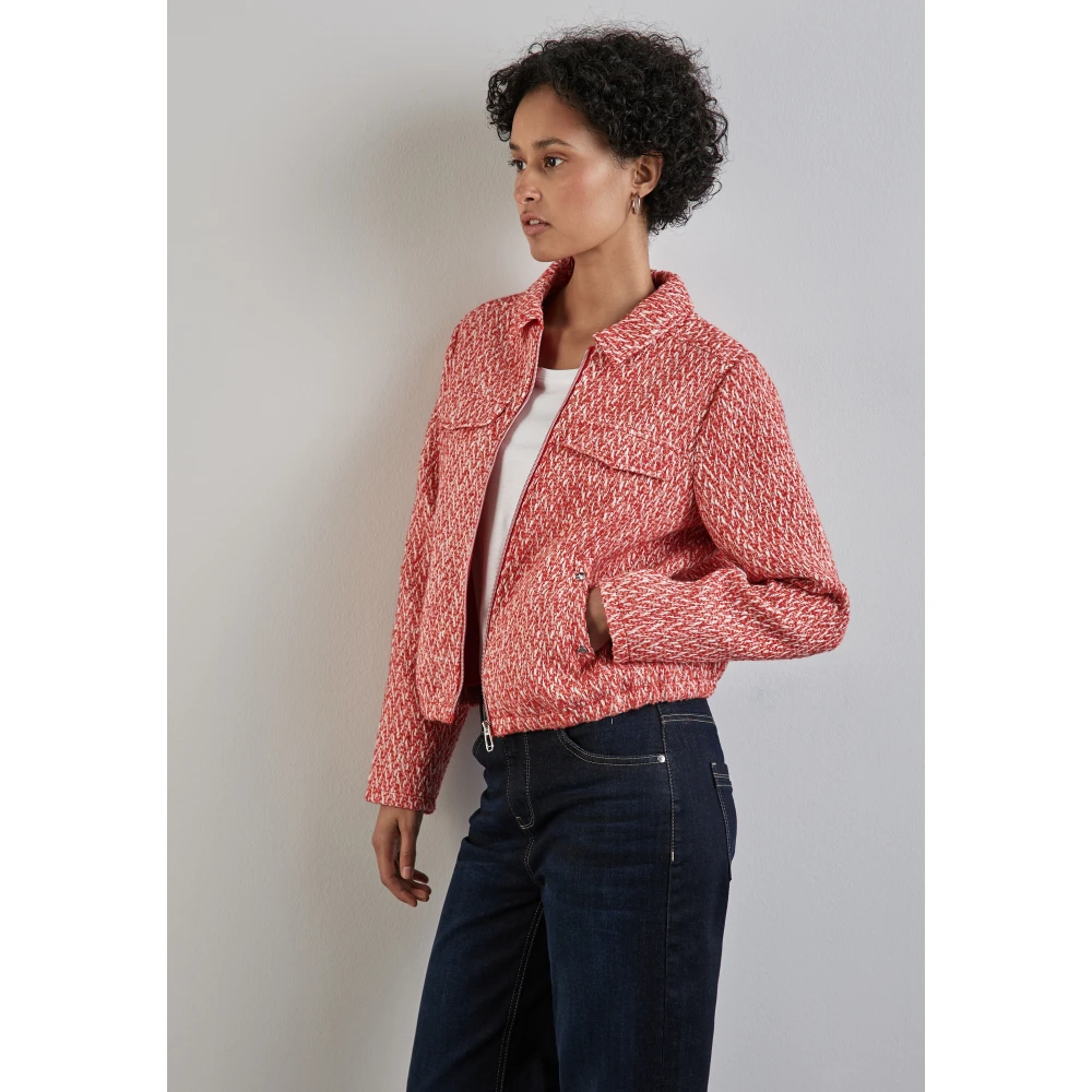 Street One Korte Bouclé Jas met Rits Red Dames