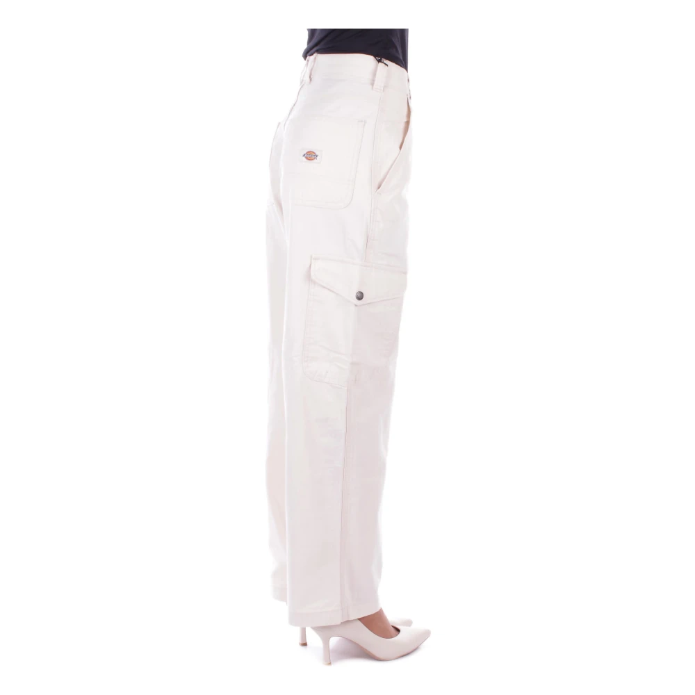 Dickies Crème Broek met Logo Print Beige Dames