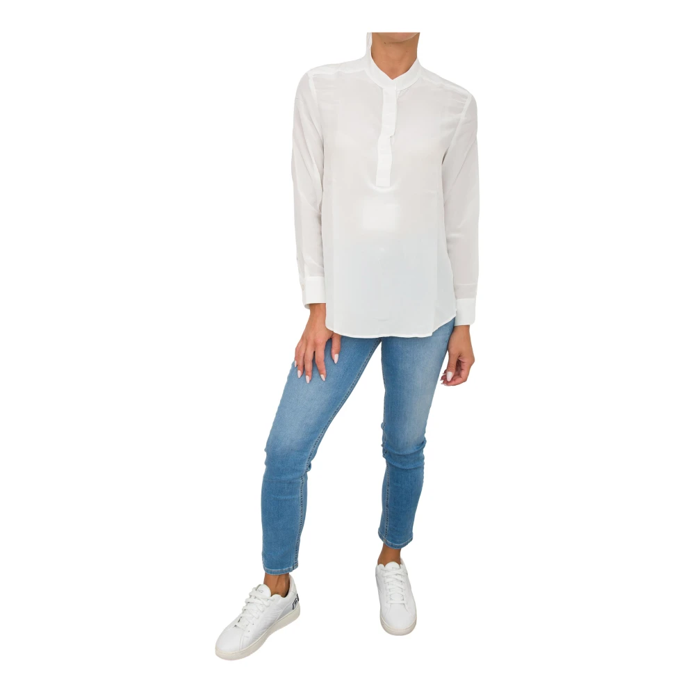 Marella Witte Blouse Klassieke Stijl White Dames