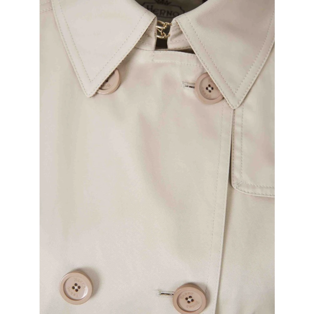 Herno Beige Katoenen Double-breasted Trenchcoat Beige Dames