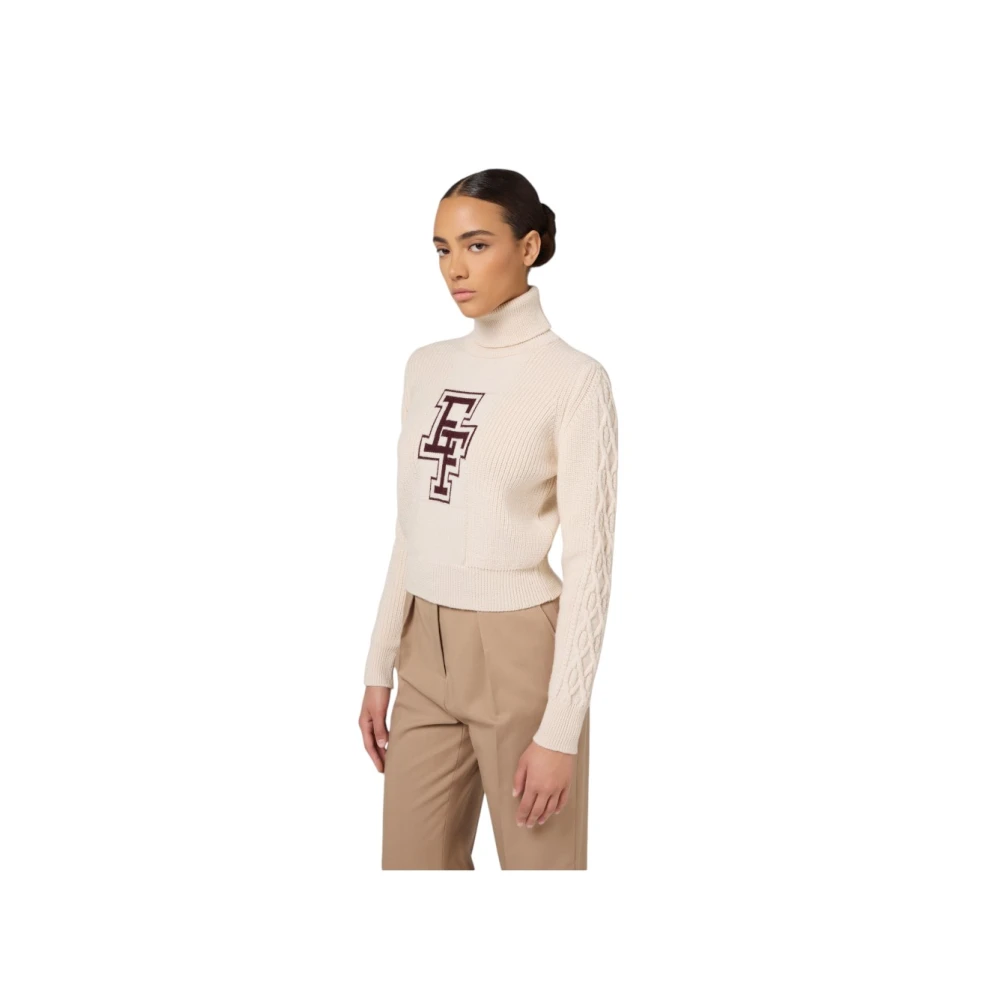 Elisabetta Franchi Stijlvolle Gebreide Top Beige Dames