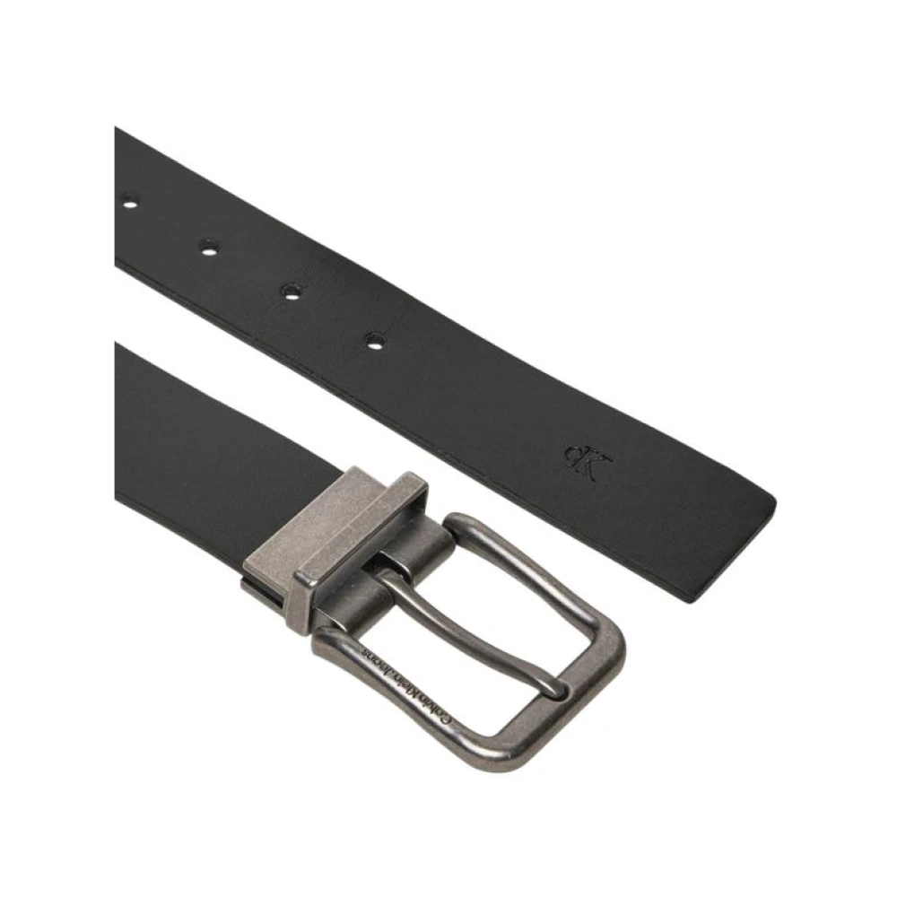 Calvin Klein Zwarte Leren Riem Cinte MEN Black Heren