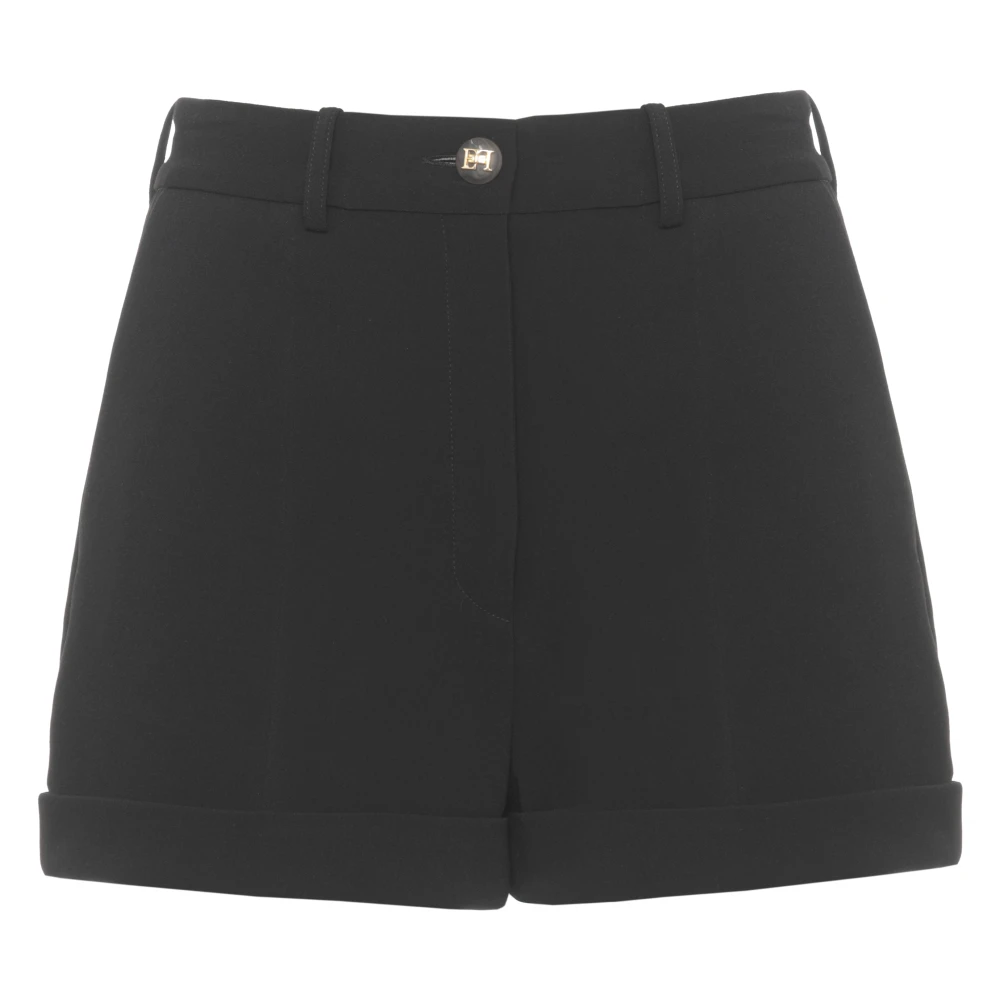 Elisabetta Franchi Black Button-Fastening Shorts - Female - Short Shorts - M - Shorts