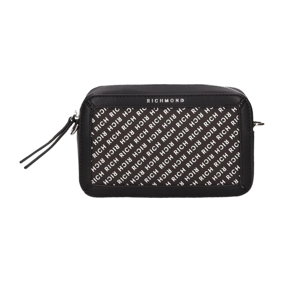 John Richmond Logo Schoudertas met Afneembare Band Black Dames