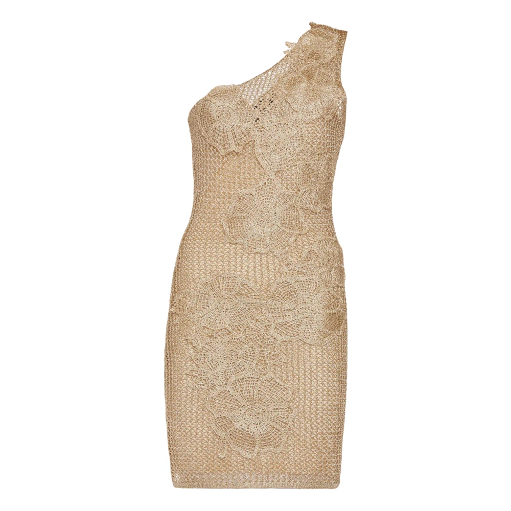 Simona Corsellini Women's Beige Party Dresses, M, Abiti Poliestere