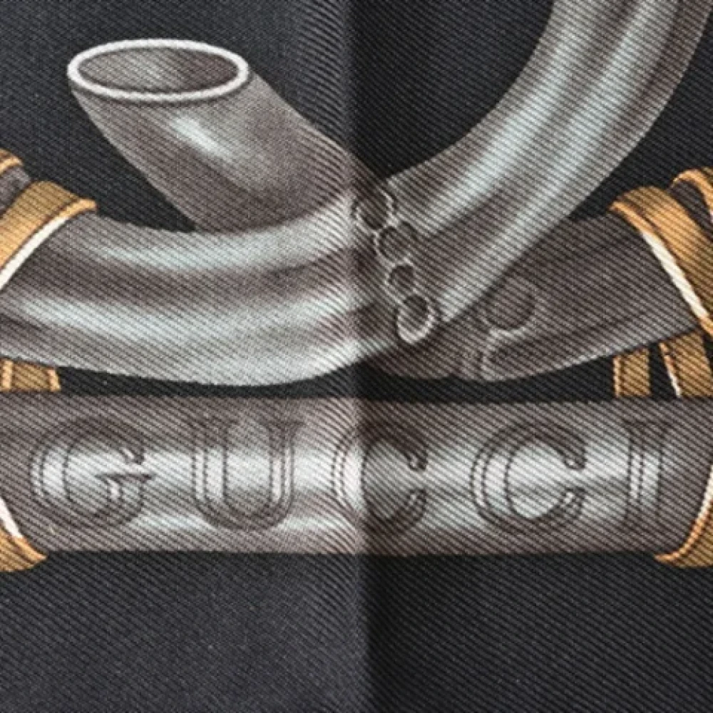 Gucci Vintage Pre-owned Silk scarves Black Dames