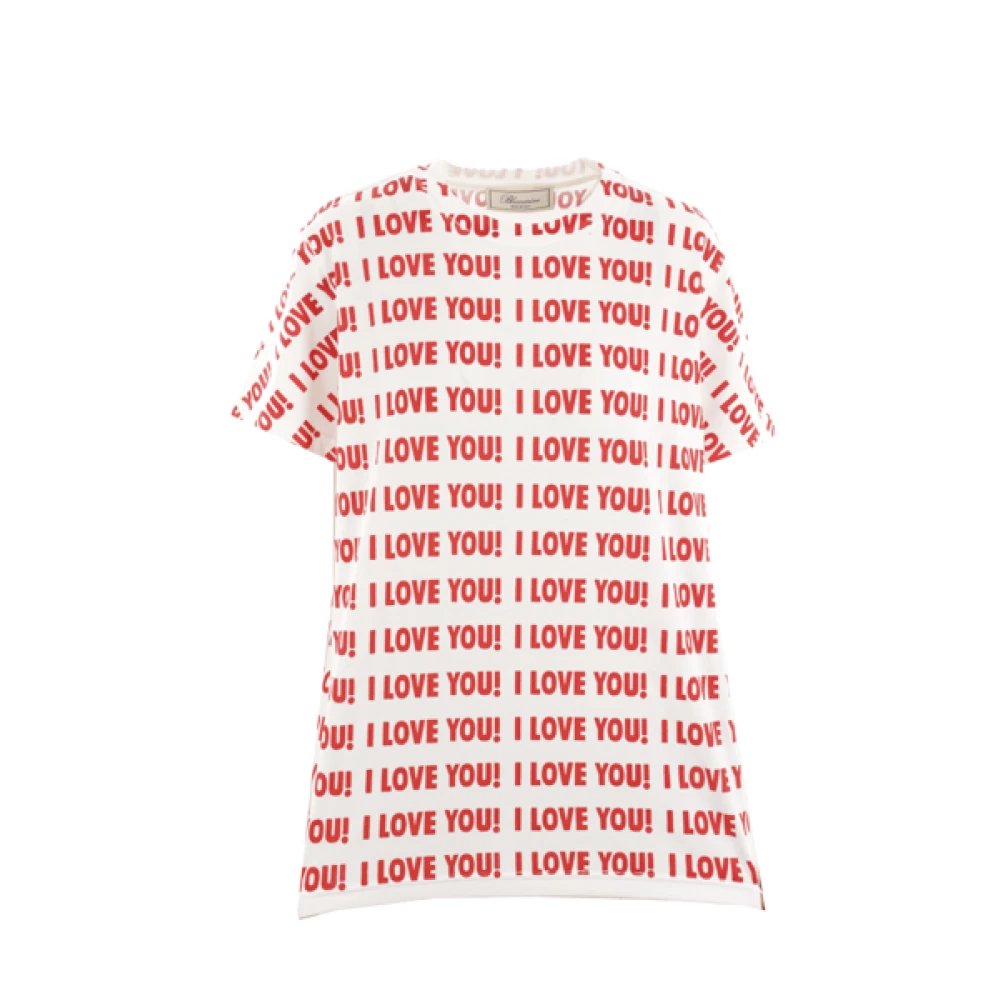 Blumarine Stijlvolle witte katoenen T-shirt met print Multicolor Dames