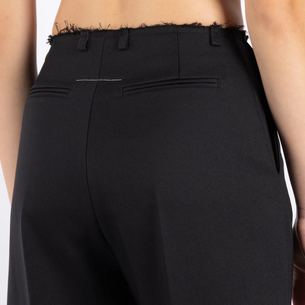 MM6 Maison Margiela Zwarte polyester broek Black Dames