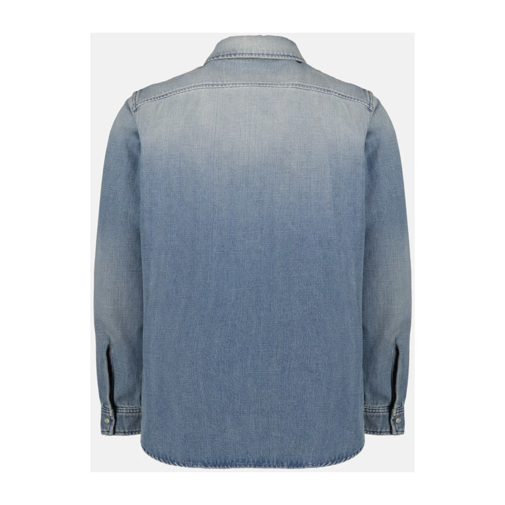 Saint Laurent Denim Overhemd Klassiek Lange Mouw Blauw Blue Heren