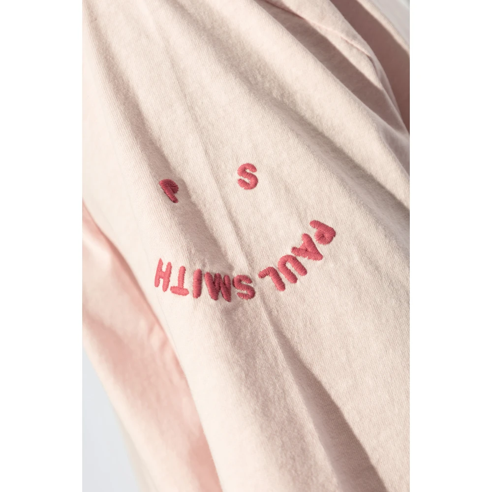 PS By Paul Smith T-shirt met geborduurd logo Pink Heren
