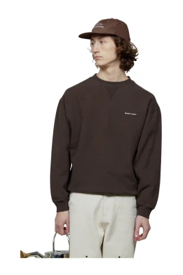 Modern Brown Eyelet Crewneck