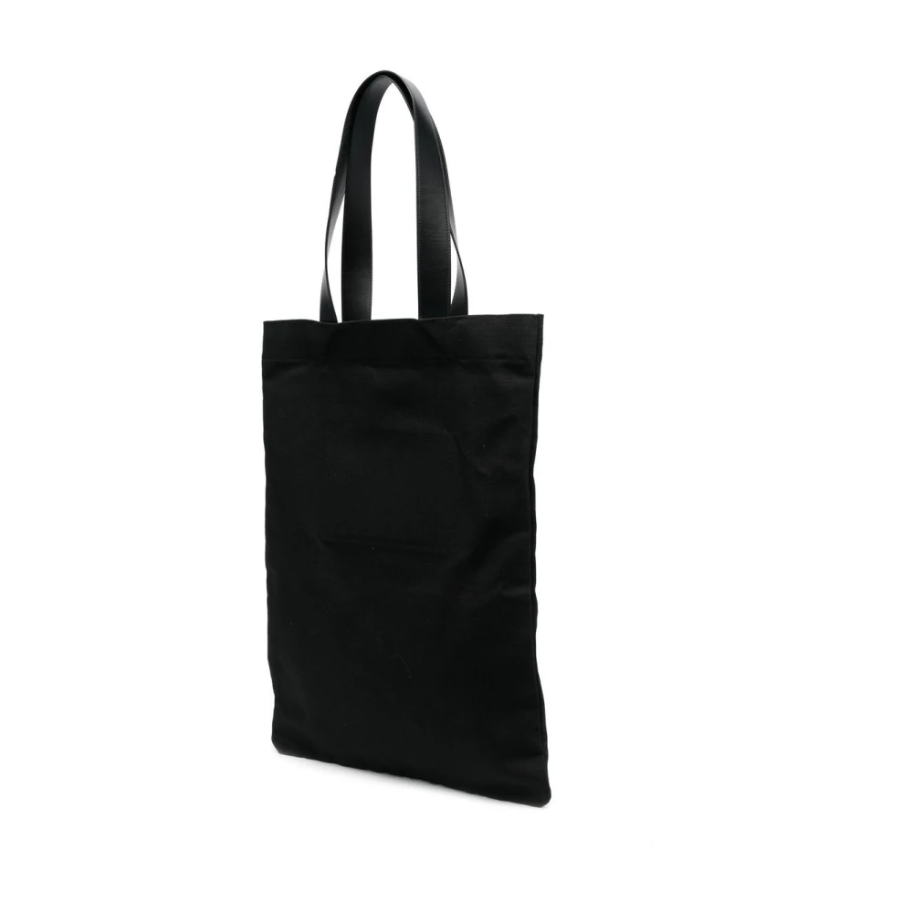 Jil Sander Zwarte katoenen en linnen tote tas Black Unisex