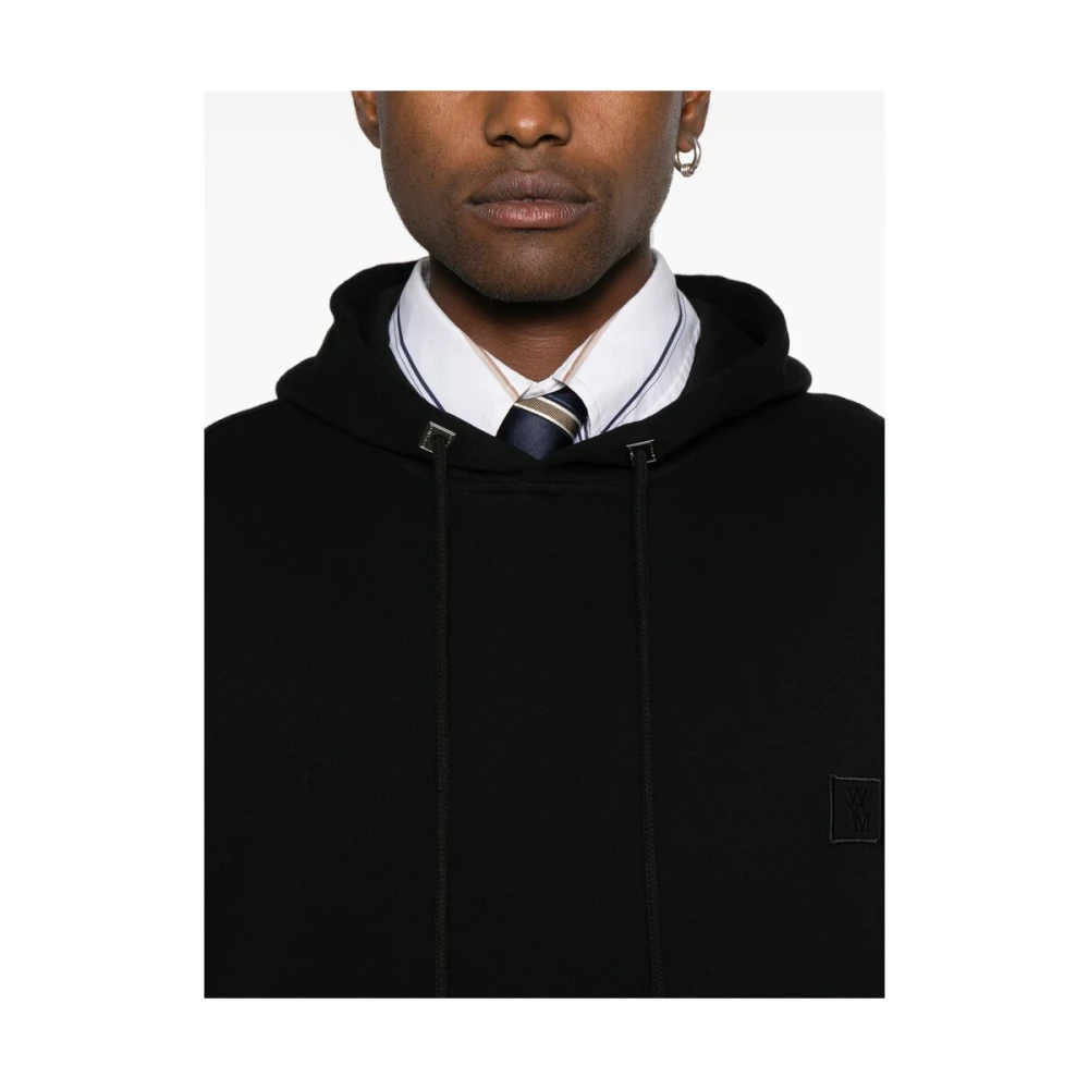 Wooyoungmi Zwarte hoodie met voorzak Black Heren
