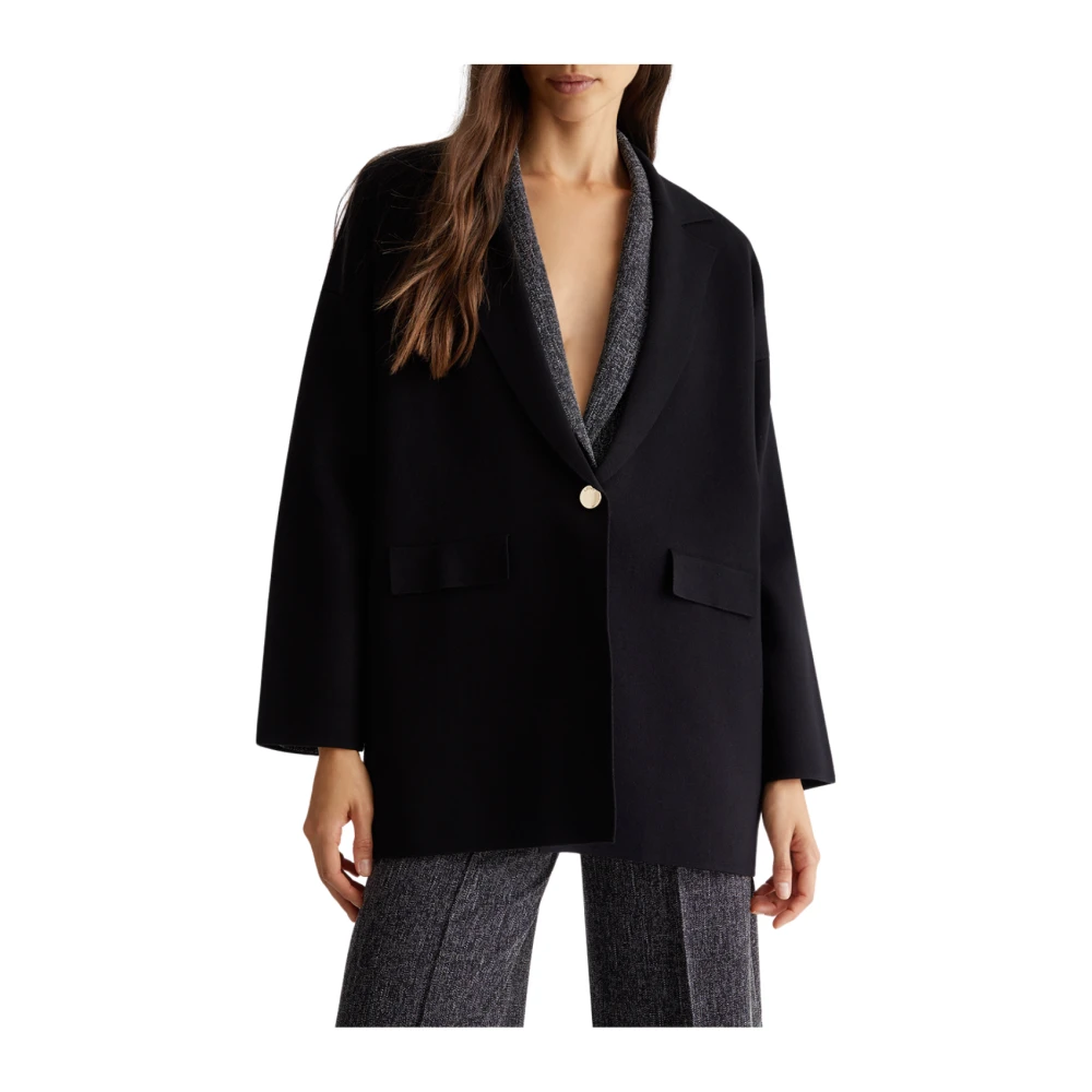 Liu Jo Zwarte Trui met Stijl Wf4424 Black Dames