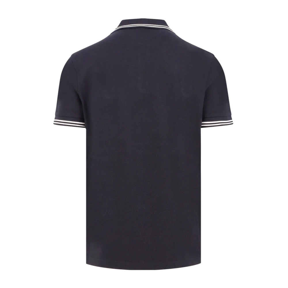 Moncler Polo met Contrasterend Profiel Blue Heren