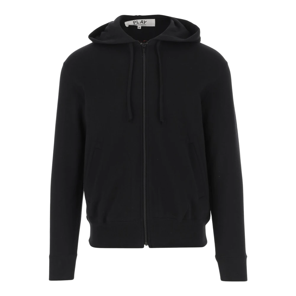 Comme des Garçons Katoenen Hoodie met rits Zwart Black Heren