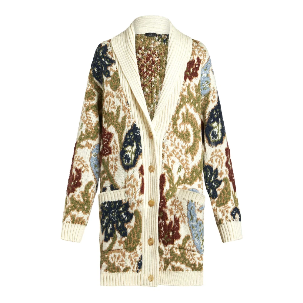 ETRO Beige Paisley Maxi Vest Gebreide kleding Multicolor Dames