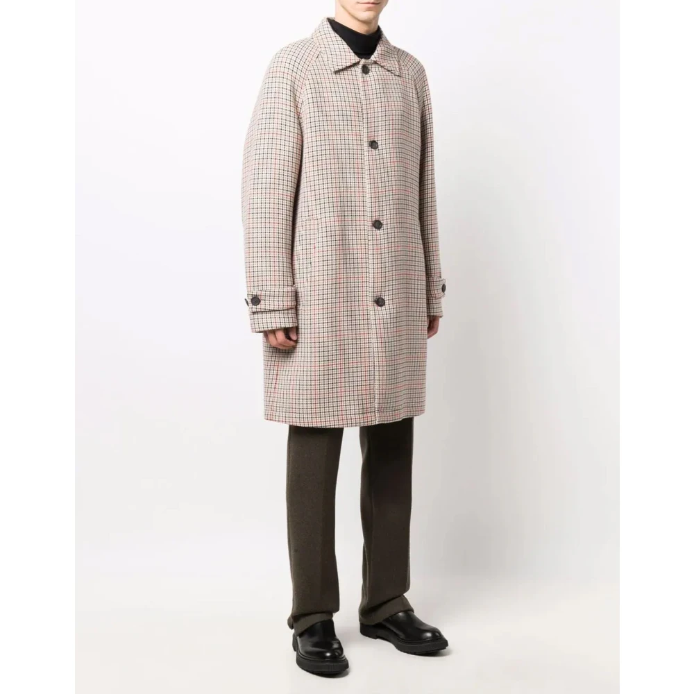 Hugo Boss Dejam Houndstooth Coat Button Closure Logo Multicolor Heren