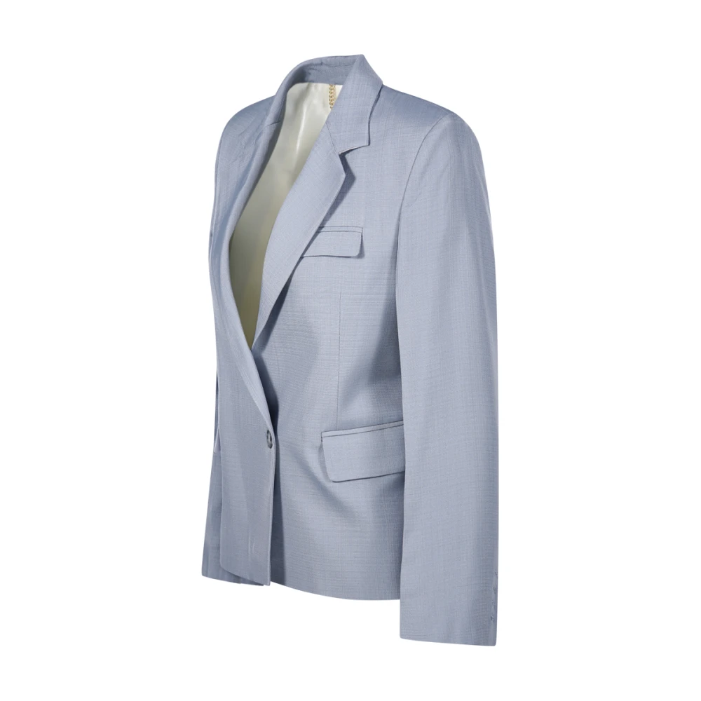Victoria Beckham Dubbelrijige Gekrompen Jas Blue Dames