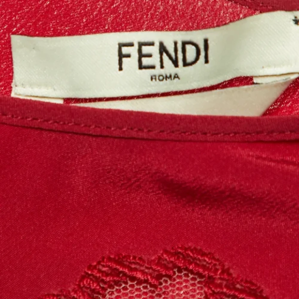 Fendi Vintage Pre-owned Silk dresses Red Dames
