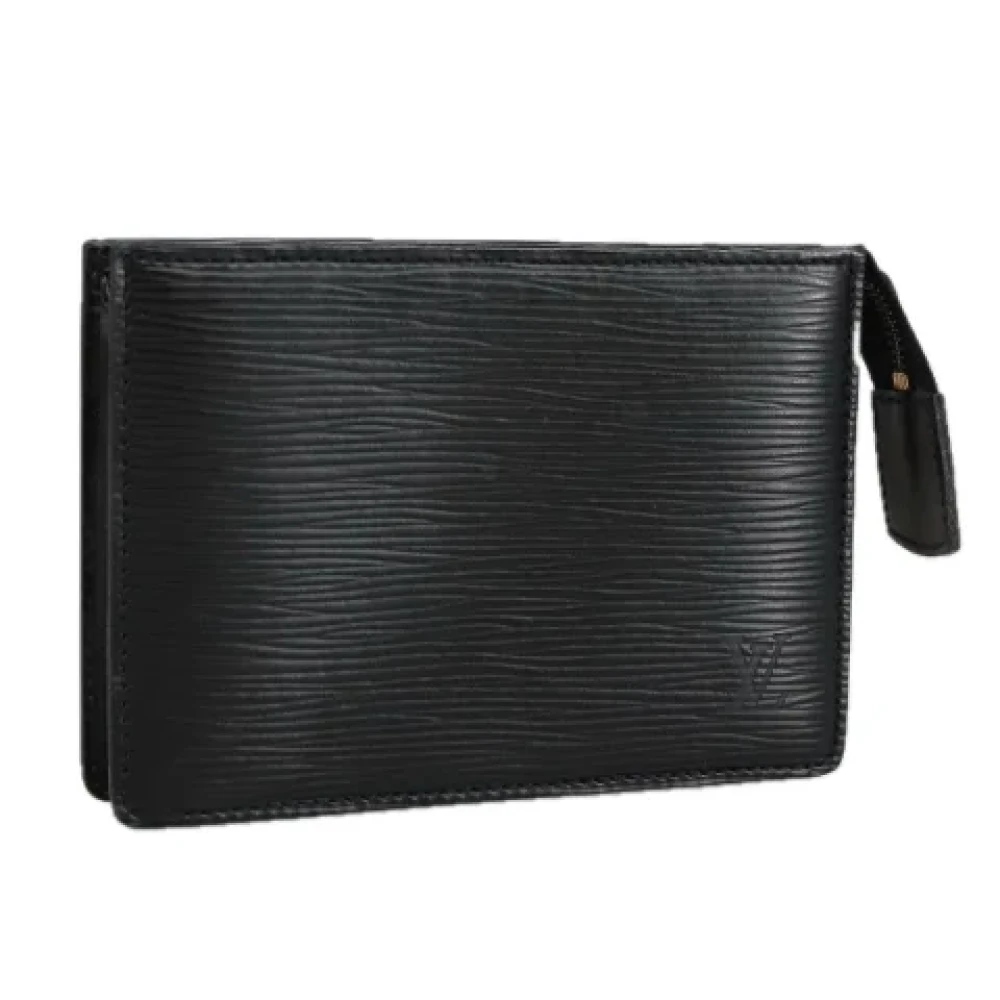 Louis Vuitton Vintage Pre-owned Leather pouches Black Dames