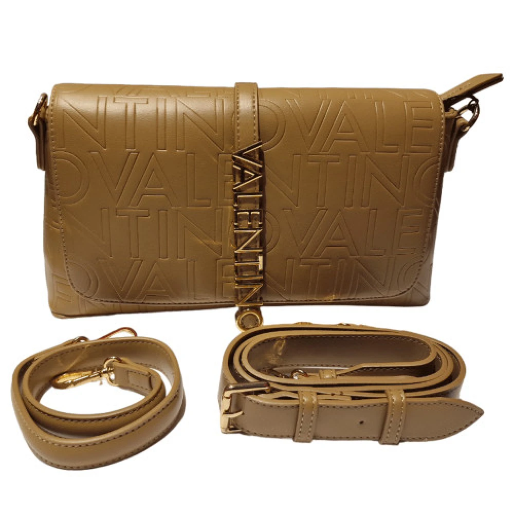 Valentino by Mario Valentino Beige Rechthoekige Handtas met Gouden Details Beige Dames