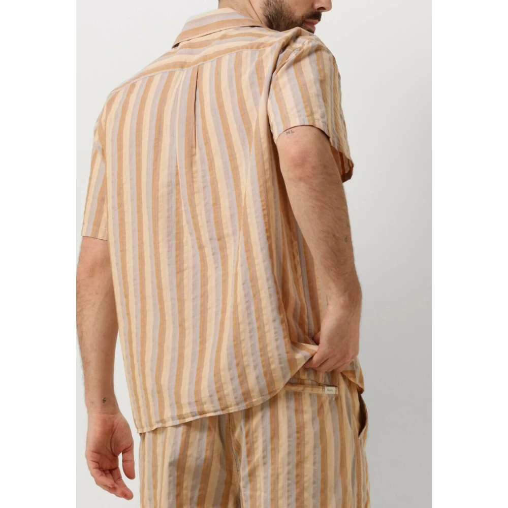 Forét Heren Otter Seersucker Shirt Brown Heren