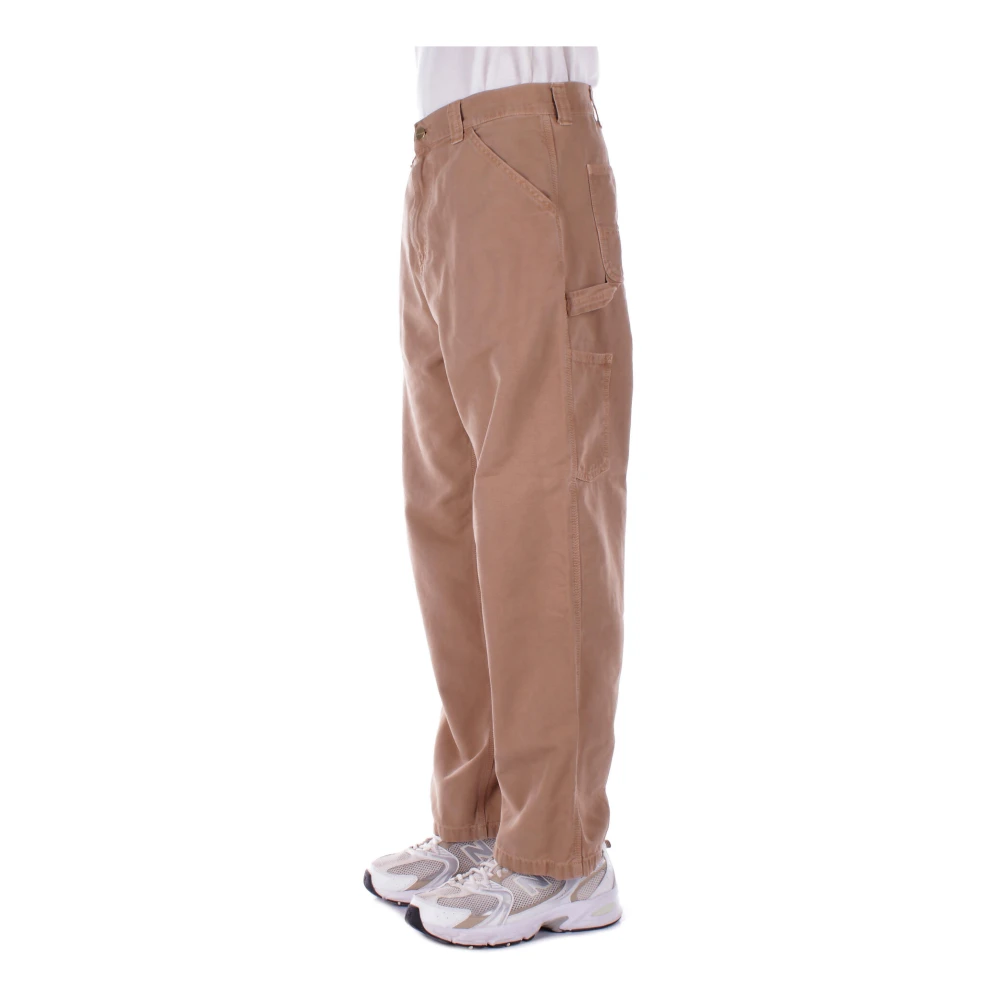 Carhartt WIP Broek met Logo en Zakken Brown Heren
