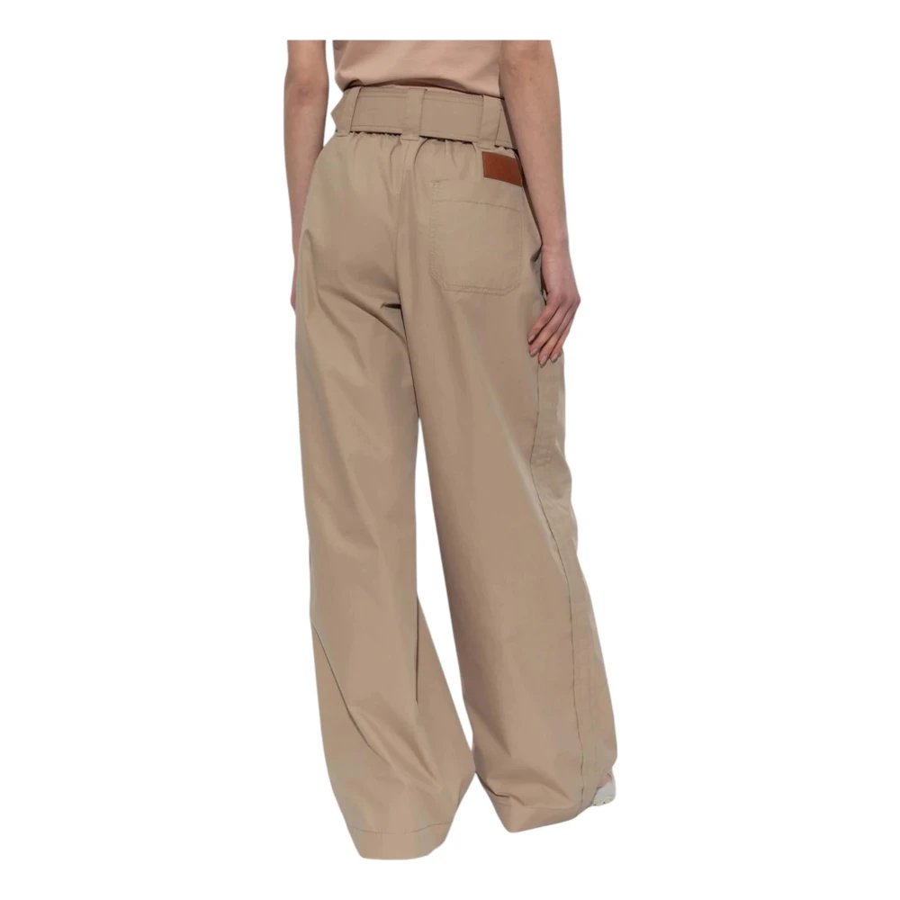 Moncler Wijde Beige Broek Beige Dames