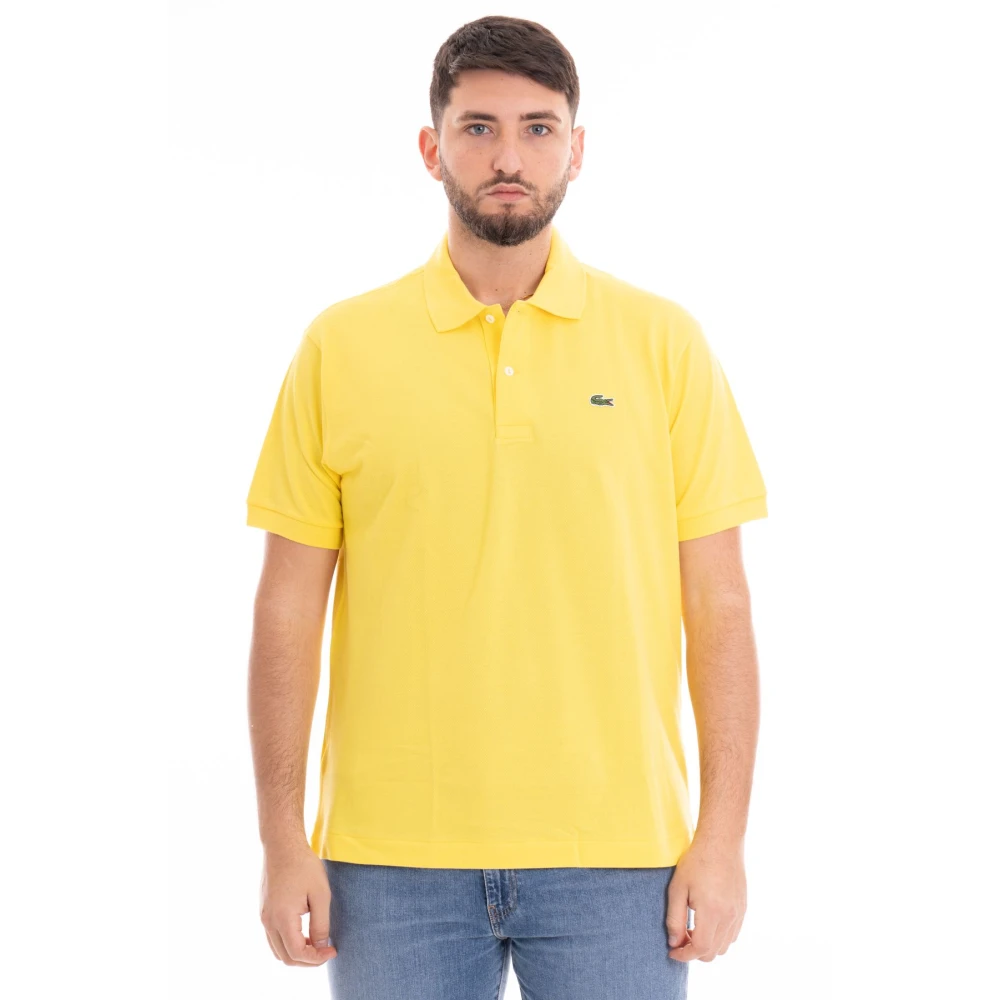 Lacoste Korte Mouw Polo Shirt Yellow Heren