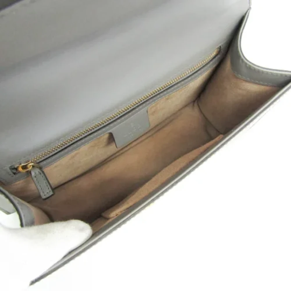 Gucci Vintage Pre-owned Leather gucci-bags Gray Dames