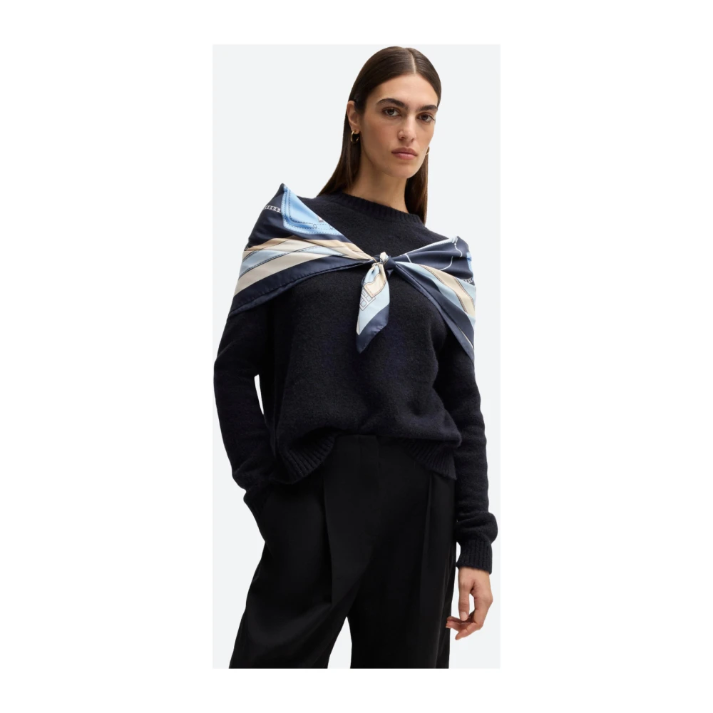 Hugo Boss Zijden Twill Sjaal met Print Blue Dames