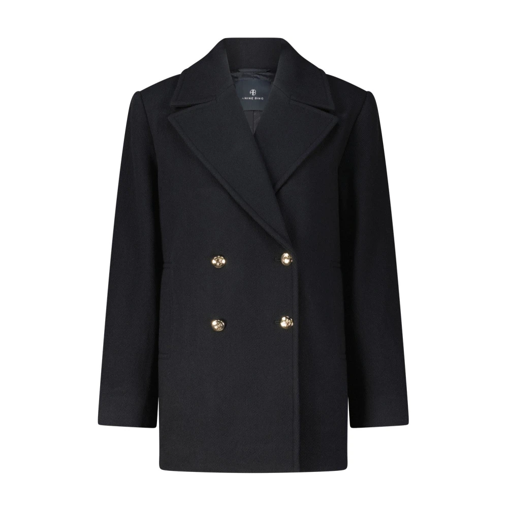 Anine Bing Zwarte knoop Americana jas Black Dames