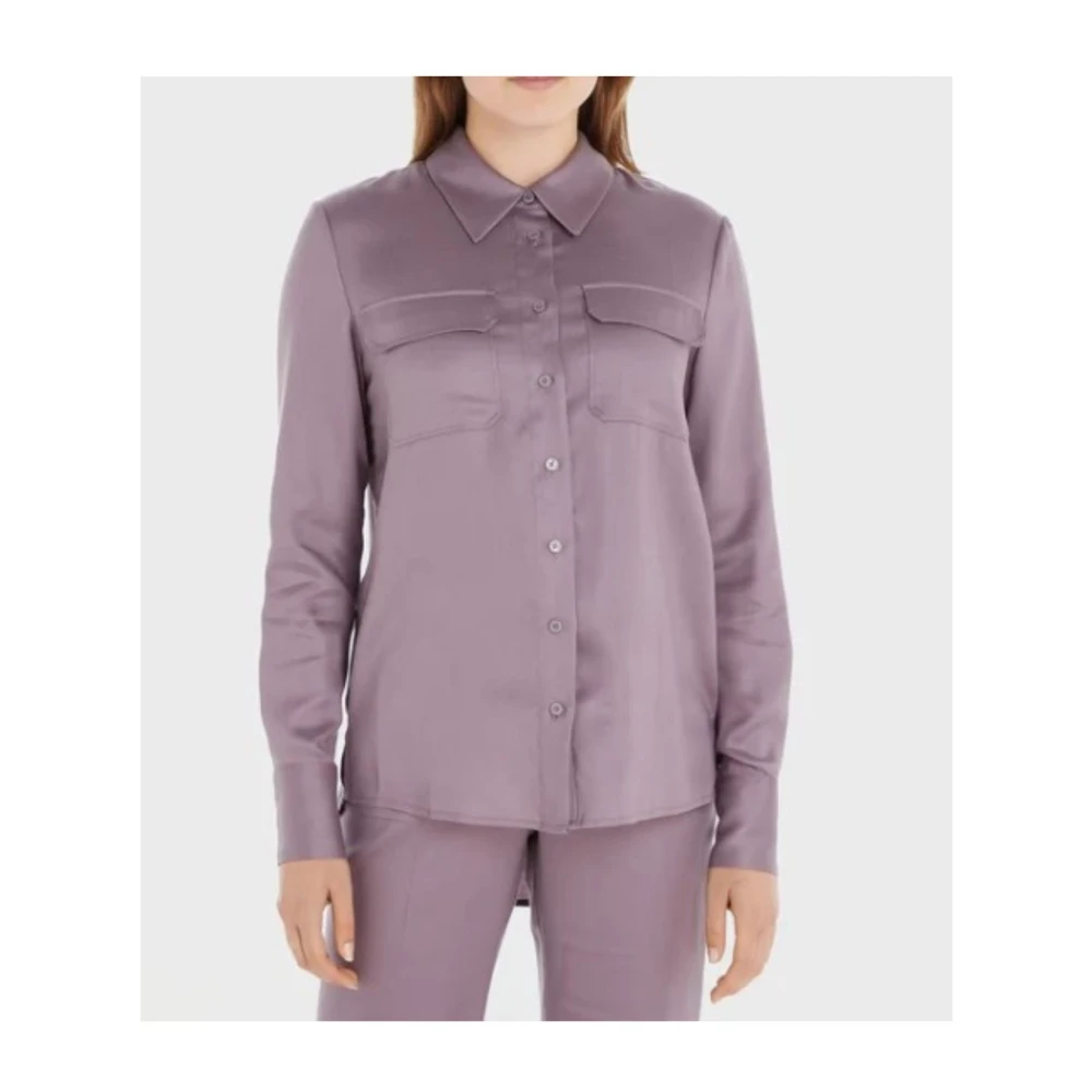 Calvin Klein Tencel Zak Shirt voor Vrouwen Purple Dames
