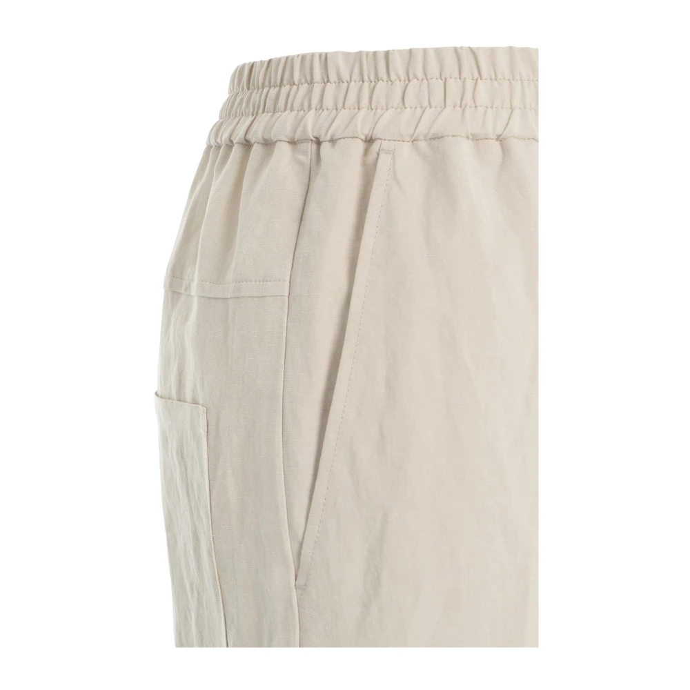 8pm Chique Beige Linnen Broek Beige Dames