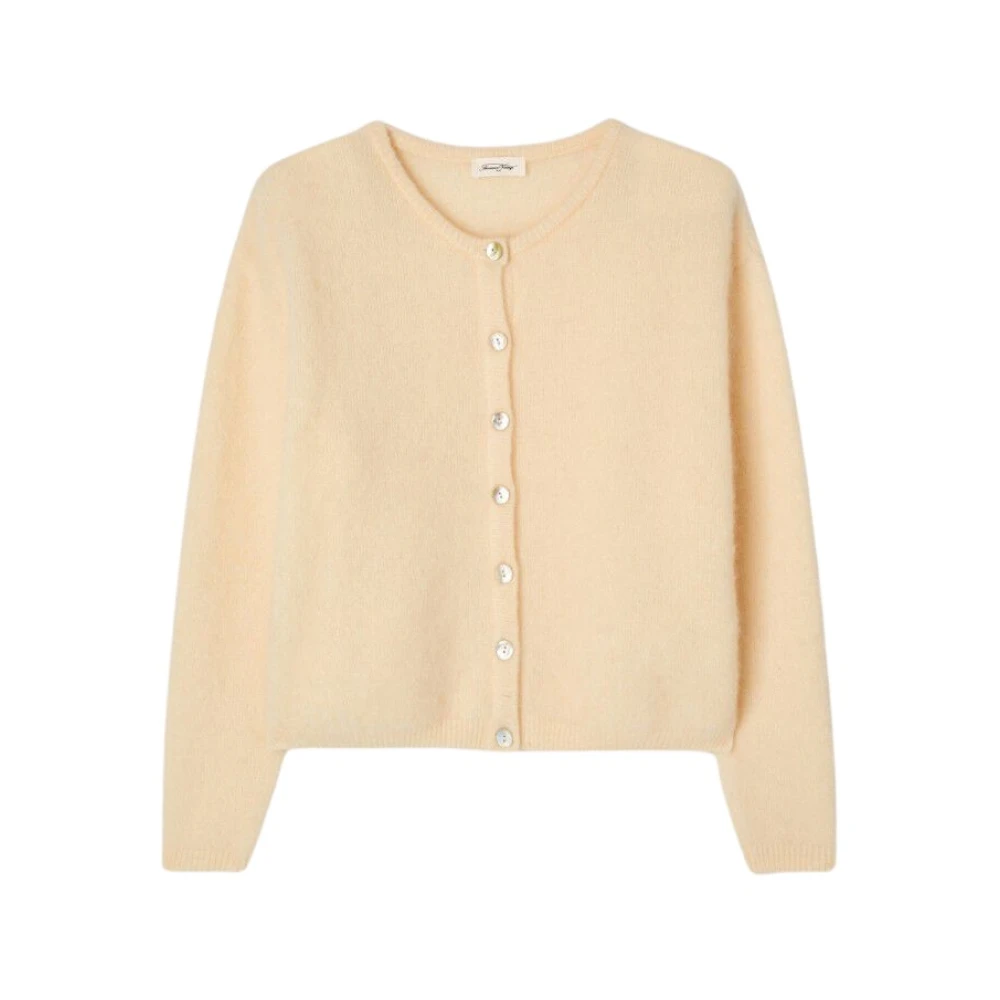 Beige Vitow Cardigan med perlemorsknapper