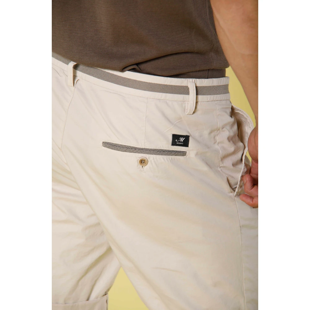 Mason's Slimme Stretch Gabardine Chino Bermuda Shorts White Heren