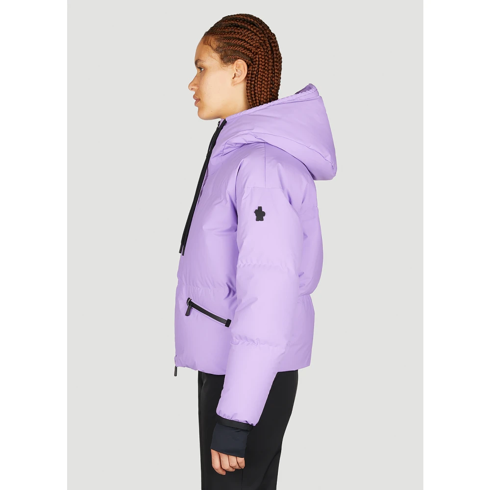 Moncler Matte Finish Short Down Jacket Purple Dames