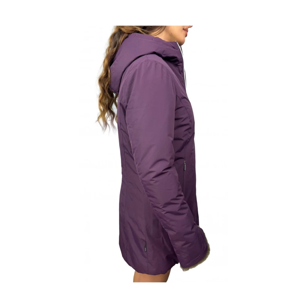 Suns Paarse Marmeren Hoodie Bontjas Purple Dames