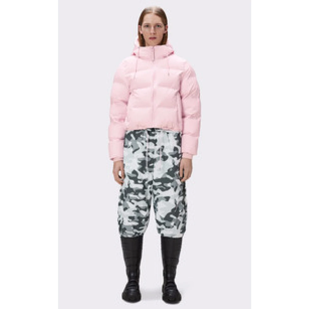 Rains Scandinavische Stijl Waterdichte Pufferjas Pink Dames