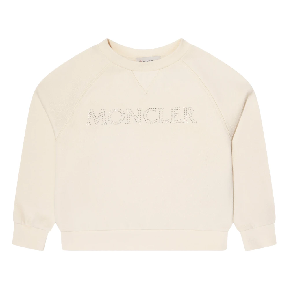 Moncler Girls Beige Kids Sweatshirts, 10 Y, Logo Sweatshirt